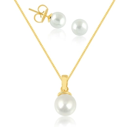GOLD PLATED PEARLS SET
