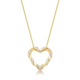 NECKLACE WITH GOLD PLATED BRAIDED HEART PENDANT
