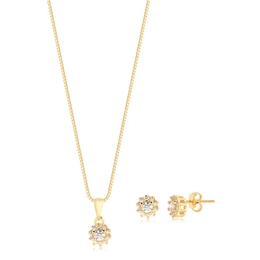MINI FLOWER SET WITH GOLD PLATED ZIRCONIA STONES