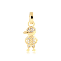 STUDDED BOY PENDANT WITH GOLD PLATED CLICK COUNTER RING
