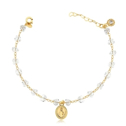 Crystal bracelet with Our Lady of Graces Pader Golden