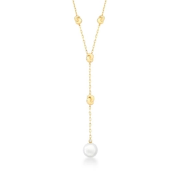 Smooth node tie and gold -plated pearl