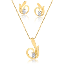 SET WITH GOLD PLATED ZIRCONIA STONES
