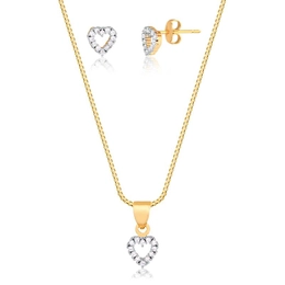 MINI HEART SET WITH GOLD PLATED ZIRCOIA STONES