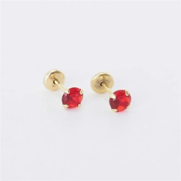 4MM SIAM FLAT FUNNATE EARRING WITH 9.5MM GOLD PLATED PIN