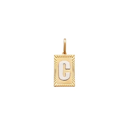 Rectangle letter C pendant with rhodium