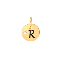LETTER "R" PENDANT FOR ASSEMBLY GOLD PLATED