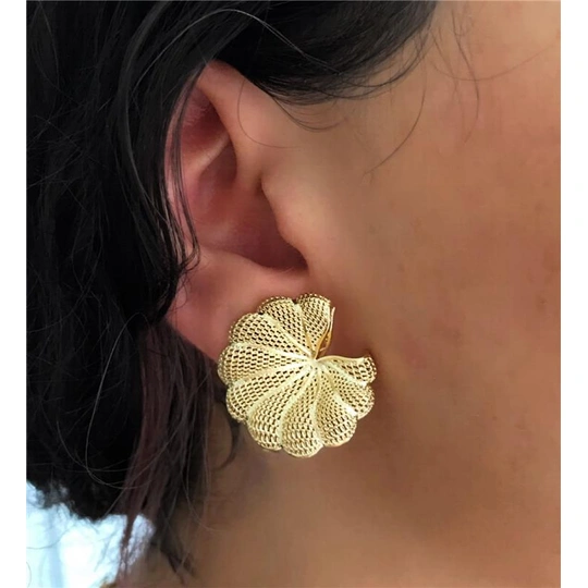 GOLD PLATED MAXI FLOWER EARRING