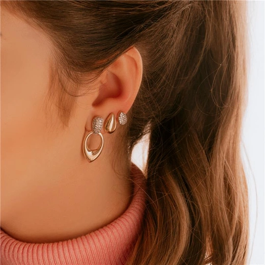 GOLD PLATED PLAIN DROP EARRING