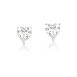 Earring with white heart crystal