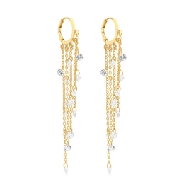 Earring Click Click Click with Golden Crystal Zirconias