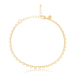 18CM BRACELET WITH 3CM GOLD PLATED HEARTS EXTENDER