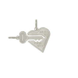 Key and heart pendant in pure silver