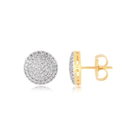 LARGE SHOWER EARRING WITH GOLD PLATED ZIRCONIA STONES