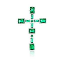 Pingente Crucifixo Pedraria Light Green - 1800938
