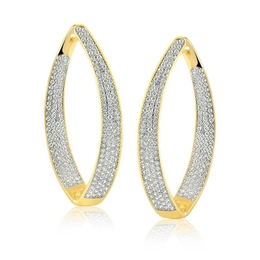 MAX EARRING GOLD-PLATED CLICK HOOP WITH ZIRCONIA STONES