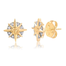 PINK EARRING OF THE WINDS WITH GOLD-PLATED ZIRCONIA STONES