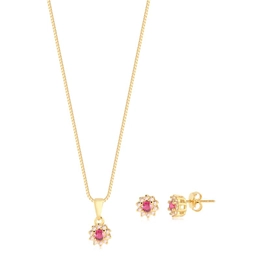 MINI FLOWER SET WITH GOLD PLATED ZIRCONIA STONES