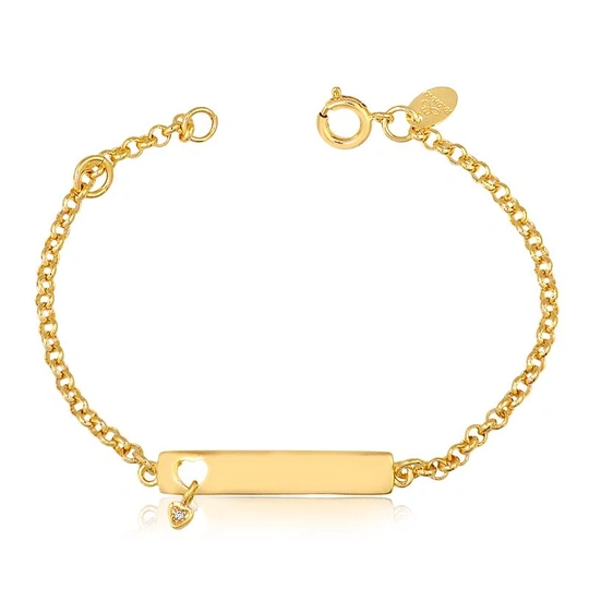 FLAPPY BRACELET WITH GOLD-PLATED HEART AND ZIRCONIA STONES