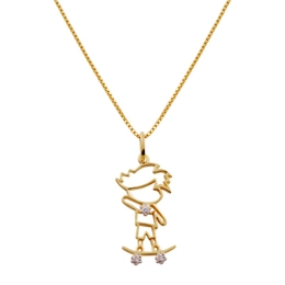 GOLD PLATED PENDANT WITH 3 2MM ZIRCONIA STONES