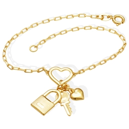 Heart Bracelet With Key Chain Lock Heart