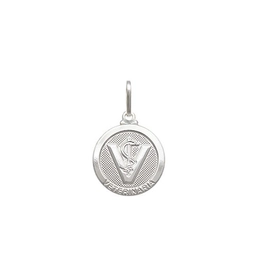 veterinary profession round silver pendant
