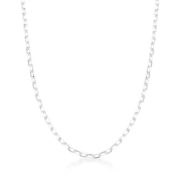 Chain in smooth rectangular links Smooth silver