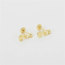 APPLE EARRING WITH GOLD PLATED BALL