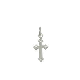 Plain Portuguese Cross Silver Pendant With Edge Details