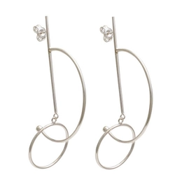 Silver Earring Wire Toothpick With Half Ring 40mm and Hanging Ring