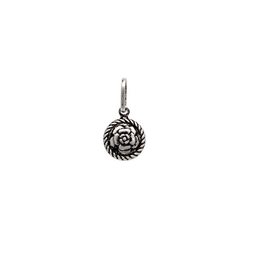 Aged silver pendant with flower