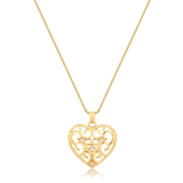 **FINISHES** HEART CHOKE WITH GOLD-PLATED ZIRCONIA
