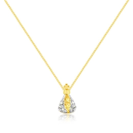 MINI OUR LADY PENDANT GOLD PLATED WITH ZIRCONIA STONES