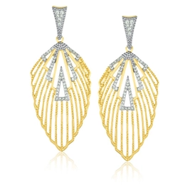EARRING WITH GOLD PLATED ZIRCONIA STONES