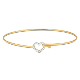 HEART BRACELET WITH GOLD-PLATED ZIRCONIA STONES