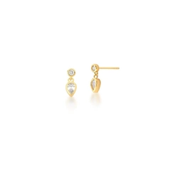 PENDULUM EARRING WITH WHITE GOLD PLATED DROP CRYSTALS