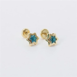DOUBLE STAR EARRING AVERAGE GOLD PLATED WATER STRINGS