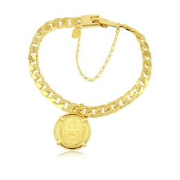 QUEEN MEDAL BRACELET WITH GOLD PLATED THIEF HANDLE
