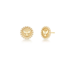 ROUND EARRING WITH GOLD PLATED HOLY SPIRIT