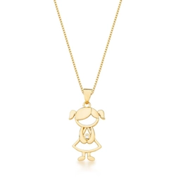 GOLD PLATED SMOOTH GIRL PENDANT NECKLACE