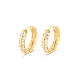 LARGE CLICK HOOP EARRING WITH GOLD PLATED SMOOTH FILLET