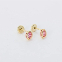 DOUBLE OVAL EARRING SS12 PINK GOLD PLATED