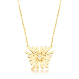 Gold -plated crystal pendant necklace