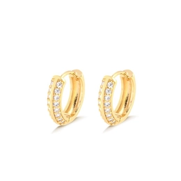 MEDIUM CLICK HOOP EARRING WITH SMOOTH GOLD PLATED FILLET