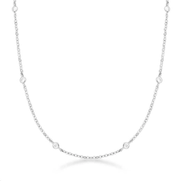 Necklace with round crystals bathed to rhodium