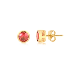 RUBY LIGHT POINT EARRING 5MM GOLD PLATED