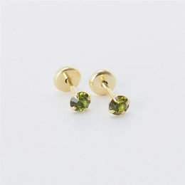 FLAT FUNNATE EARRING SS12 OVALINE WITH PIN 9.5MM GOLD PLATED