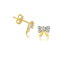 CHILDREN'S EARRING GOLD-PLATED BOACE WITH ZIRCONIA STONES
