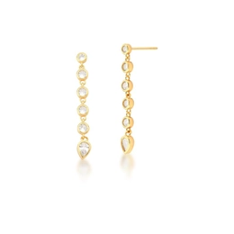 PENDULUM EARRING WITH WHITE GOLD PLATED DROP CRYSTAL