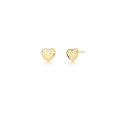 GOLD PLATED HEART AND ZIRCONIA EARRING